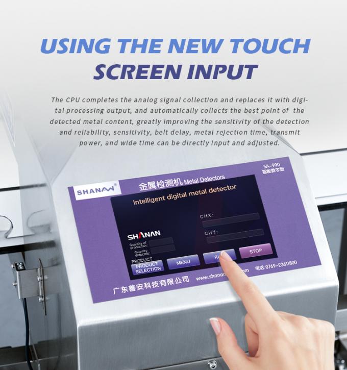 Hochleistungsmetalldetektor für Lebensmittel mit Abstoßungsgerät für Snacks und Milch 5