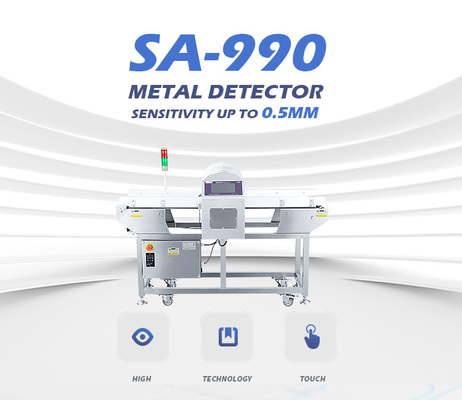 Lebensmittelmetalldetektor mit 1,0 mm SUS304-Erkennungsempfindlichkeit und einstellbarer Gürtelhöhe