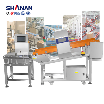 Metallindustrieller Metalldetektor in Kombination mit Prüfgewichtsmaschine zur Qualitätskontrolle von Lebensmitteln