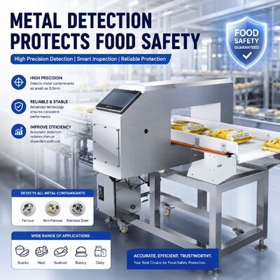 Alle Arten von Metallen Förderer Lebensmittelfabrik Fleisch Lebensmittel Meeresfrüchte Schokolade Kekse Nüsse Metalldetektor Hochpräzision